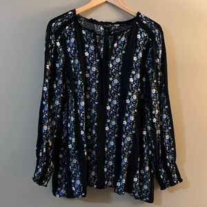 Talbots Tie Neck Floral Blouse 2X